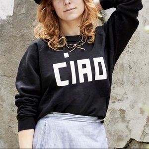 Clare V Ciao Black Sweatshirt